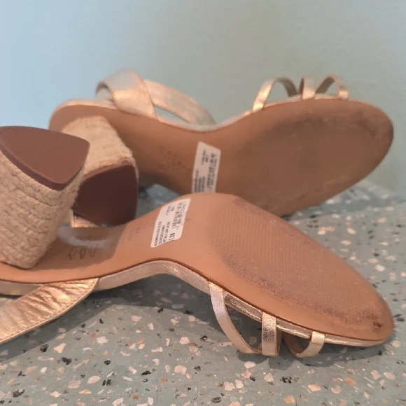 SCHUTZ Metallic Gold Strappy Sandals - Picture 4 of 5